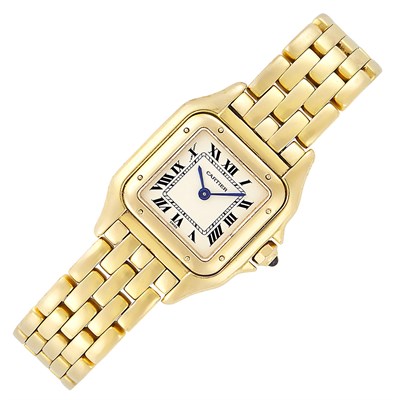 Lot 9 - Gold 'Panthere' Wristwatch, Cartier
