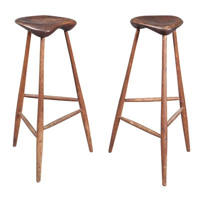 Lot 231 - Pair of Wharton Esherick Oak and Walnut Tall...