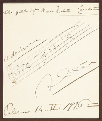 Lot 86 - FRANCESCO, CILEA Musical quotation signed, a...