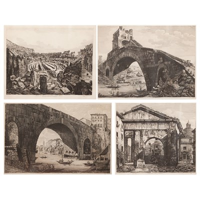 Lot 106 - Luigi Rossini (1790-1857) [VIEWS OF ROME] Four...
