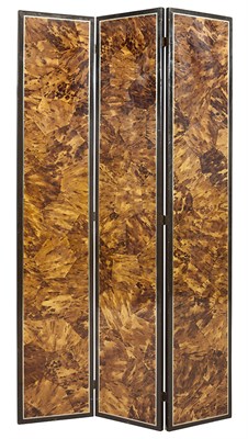 Lot 219 - Lacquered Faux Tortoiseshell Three-Panel...