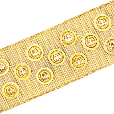 Lot 238 - Wide Gold Mesh Bracelet, Gucci