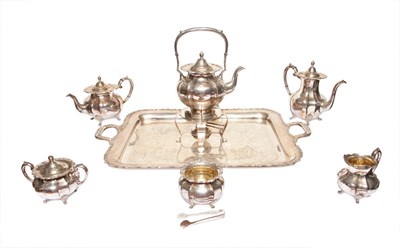 Lot 314 - Japanese Seven-Piece Sterling Silver Tea and...