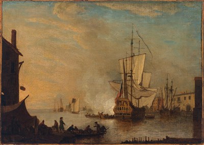 Lot 30 - Follower of Willem van de Velde Ships in Port...