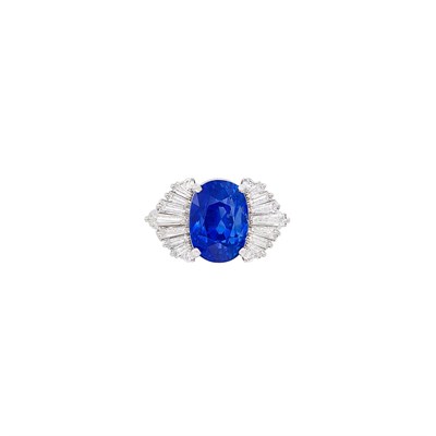 Lot 178 - Platinum, Sapphire and Diamond Ring