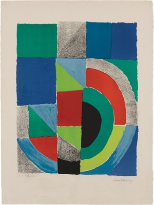 Lot 72 - Sonia Delaunay-Terk CARRÉ ROUGE Color...