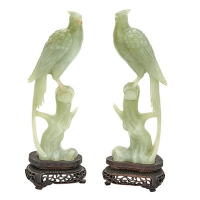 Lot 103 - Pair of Chinese Hardstone Pheasants 20th...