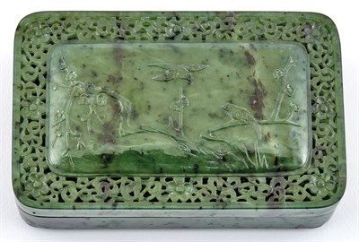 Lot 104 - Pair of Chinese Spinach Green Jade Covered...