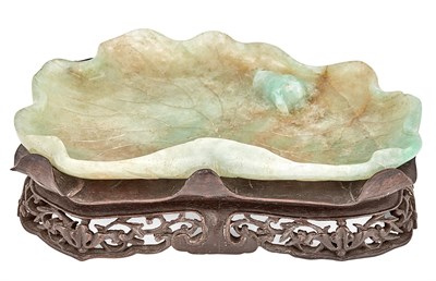 Lot 122 - Chinese Jade Brushwasher The unfurled lotus...