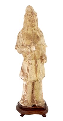 Lot 21 - Chinese Straw Glazed Standing Warrior Northern...