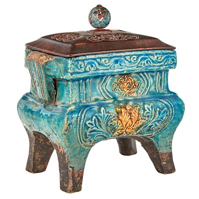 Lot 36 - Chinese Fahua Glazed Pottery Censer Ming...