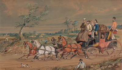 Lot 70 - Manner of Henry Alken The Hull to London Coach...
