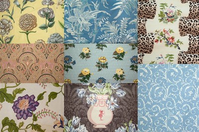 Lot 175 - Group of Cotton Chintz Fabric Bolts Including...