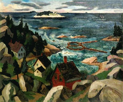 Lot 50 - Bertram Hartman American, 1882-1960 Harbor...