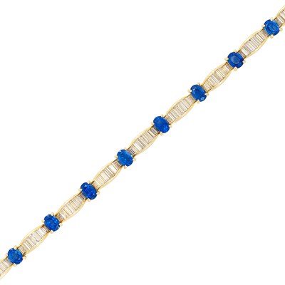 Lot 279 - Gold, Sapphire and Diamond Bracelet, Tiffany & Co.