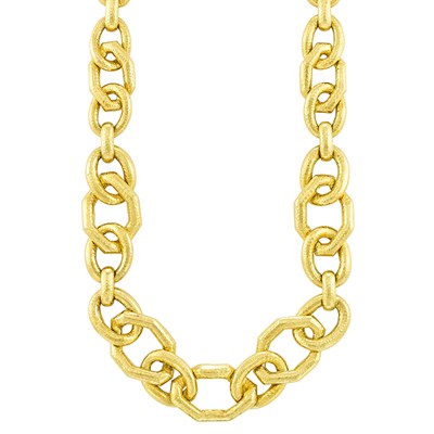 Lot 342 - Hammered Gold Link Necklace, David Webb