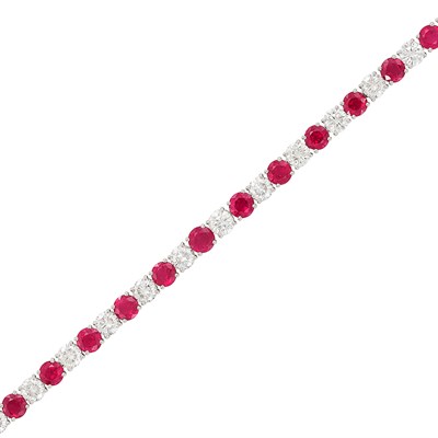 Lot 81 - Platinum, Ruby and Diamond Bracelet