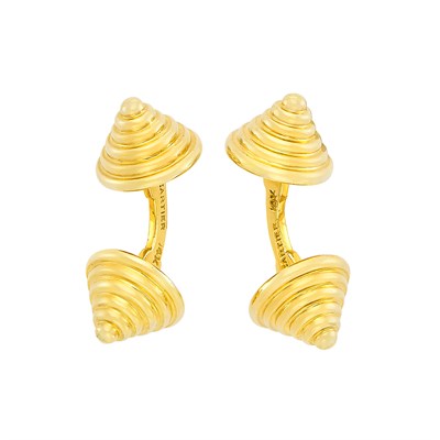 Lot 138 - Pair of Gold Cufflinks, Cartier