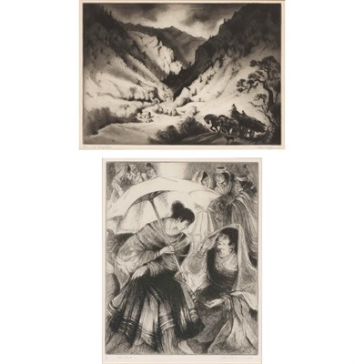 Lot 129 - Gene Kloss RETURN OF THE WOODGATHERERS; FIESTA...