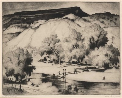 Lot 128 - Gene Kloss (1903-1996) RIO GRANDE FOOTBRIDGE...