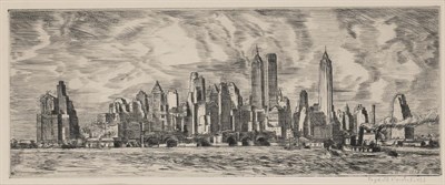 Lot 151 - Reginald Marsh (1898-1954) NEW YORK SKYLINE...