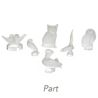 Lot 207 - Group of Thirteen Lalique Molded Frosted Glass...