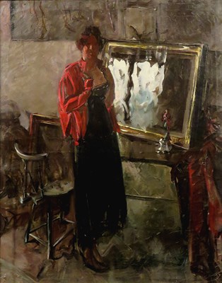 Lot 71 - Armand Massonet Belgian, 1892-1979 Red Jacket...