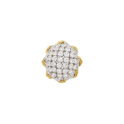 Lot 188 - Gold, Platinum and Diamond Dome Ring