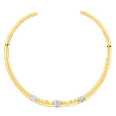 Lot 186 - Gold, Platinum and Diamond Choker Necklace, David Webb