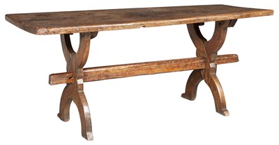 Lot 290 - Continental Walnut Sawbuck Refectory Table...