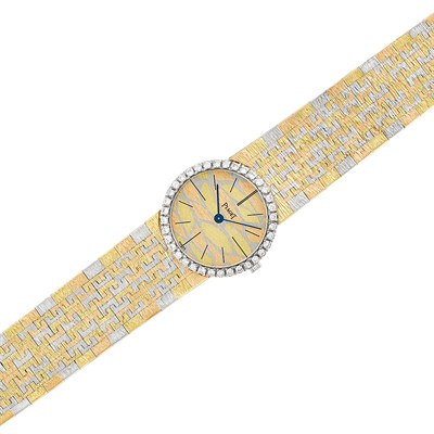 Lot 242 - Tricolor Gold and Diamond Wristwatch, Piaget
