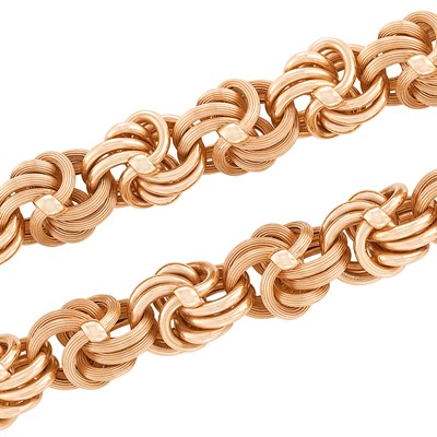 Lot 24 - Pair of Rose and Yellow Gold Bracelets/Necklace Combination