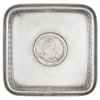Lot 151 - Fabergé Silver Waiter Workmaster Stefan Wäkeva...