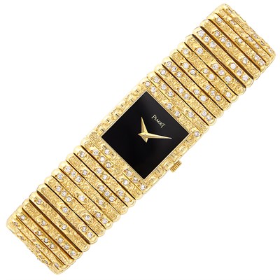 Lot 254 - Gold and Diamond Wristwatch, Piaget