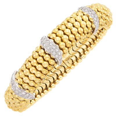 Lot 251 - Two-Color Gold and Diamond Bracelet, Sabbadini