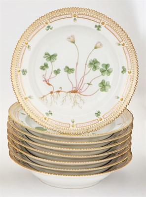 Lot 438 - Set of Eight Royal Copenhagen Flora Danica...
