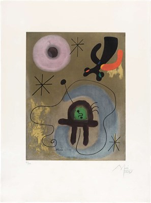 Lot 176 - After Joan Miró MAUVE DE LA LUNE (MAEGHT 1704)...