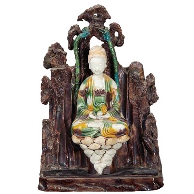 Lot 68 - Chinese Sancai Glazed Porcelain Figure of...