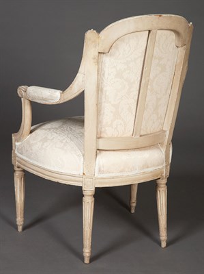Lot 412 - Assembled Pair of Louis XVI Painted Fauteuils...