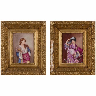 Lot 108 - Pair of Continental Porcelain Plaques in...