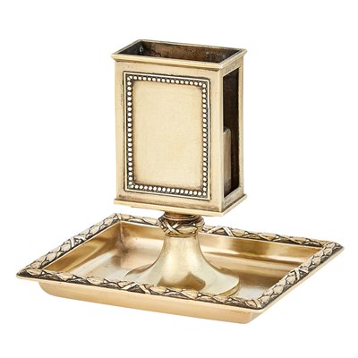 Lot 148 - Fabergé Silver-Gilt Match Holder Workmaster...