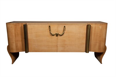 Lot 198 - Art Deco Brass Mounted Maple Sideboard Height...