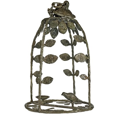 Lot 372 - Patinated-Bronze Hanging Lantern
