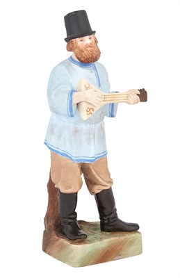 Lot 162 - Russian Porcelain Figure of a Musician Gardner...