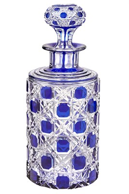 Lot 213 - Russian Blue-Flashed Glass Decanter Probably...