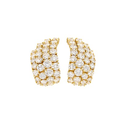Lot 354 - Pair of Gold and Diamond Earclips, Cartier, London, France