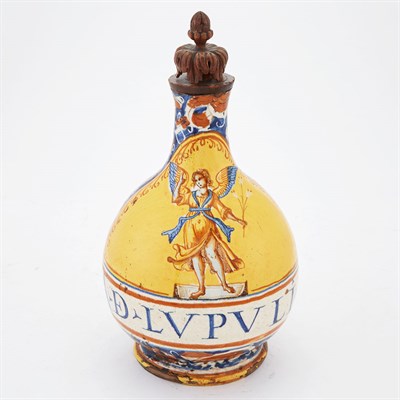 Lot 388 - Italian Maiolica Pharmacy Bottle Probably late...