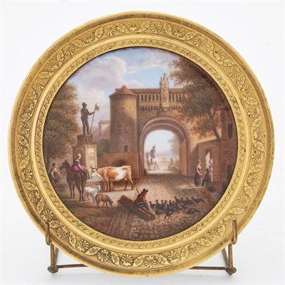 Lot 425 - Pair of Empire Gilt-Metal-Mounted Porcelain...