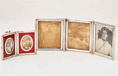 Lot 113 - English Silver Triptych Photograph Frame and...