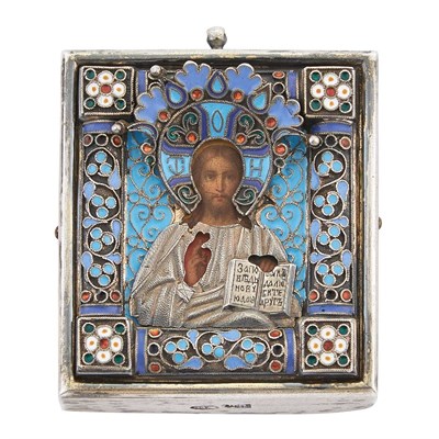 Lot 123 - Russian Parcel-Gilt Silver and Cloisonné...